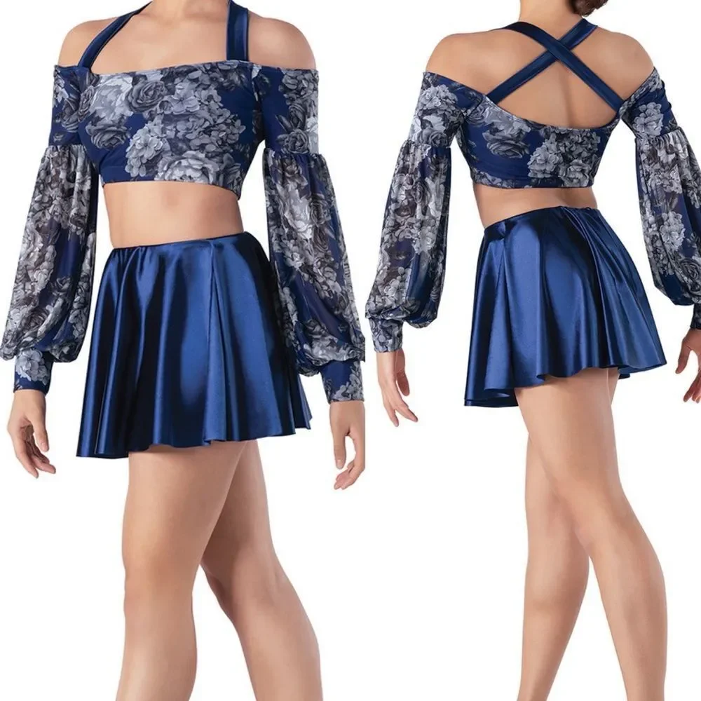 Revolution Tenth House 2 piece dance costume navy blue COMPASS ROSE TH22055 LC